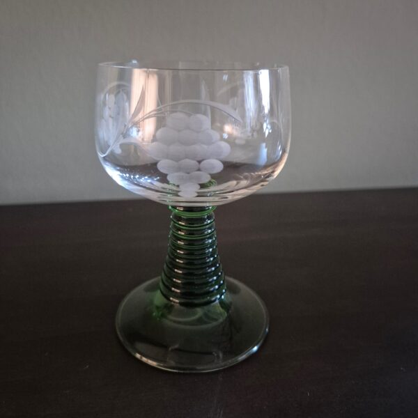 1 retro glas groene voet (druif) - Afbeelding 3